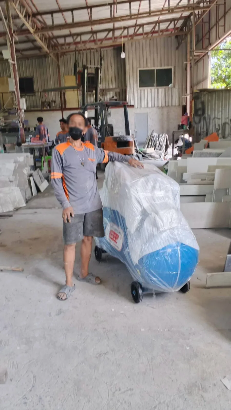 ภาพส่งมอบ ปั๊มลมสายพาน ETP ขนาด 380 ลิตร มอเตอร์ 7.5HP รุ่น HTA-80 (16Bar) (ระบบไฟ 380V) จังหวัดนนทบุรี รูปที่ 1